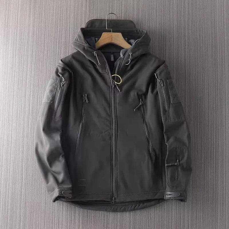 Softshelljacke Herren | Wasserabweisend mit Kapuze | Winter 0