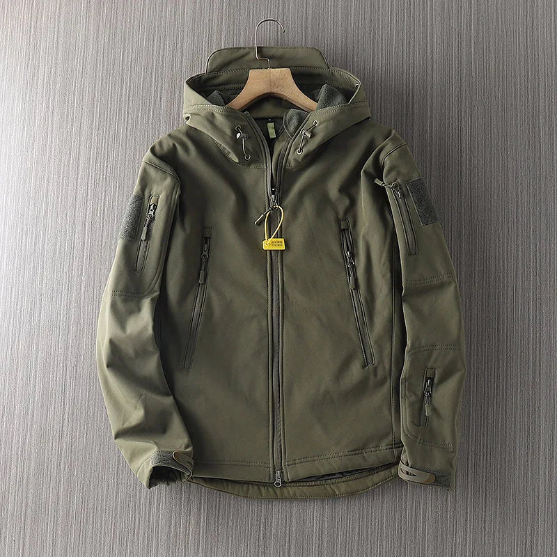 Softshelljacke Herren | Wasserabweisend mit Kapuze | Winter 1