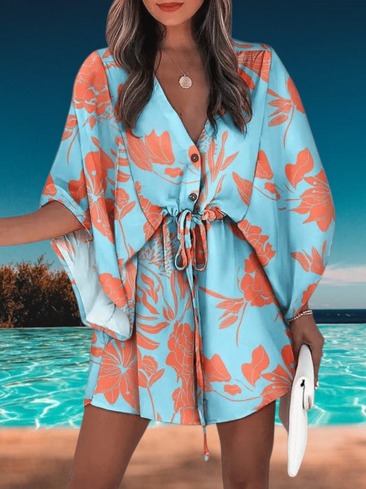 Sommer-Maxikleid in nachhaltigem Stoff, Kurzärmelig, knielange