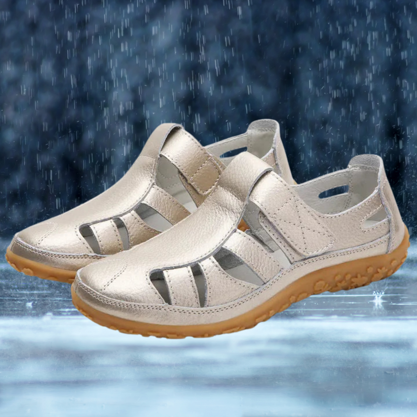 Sommersandalen mit sicherem Halt und individuell einstellbaren Riemen | Gold