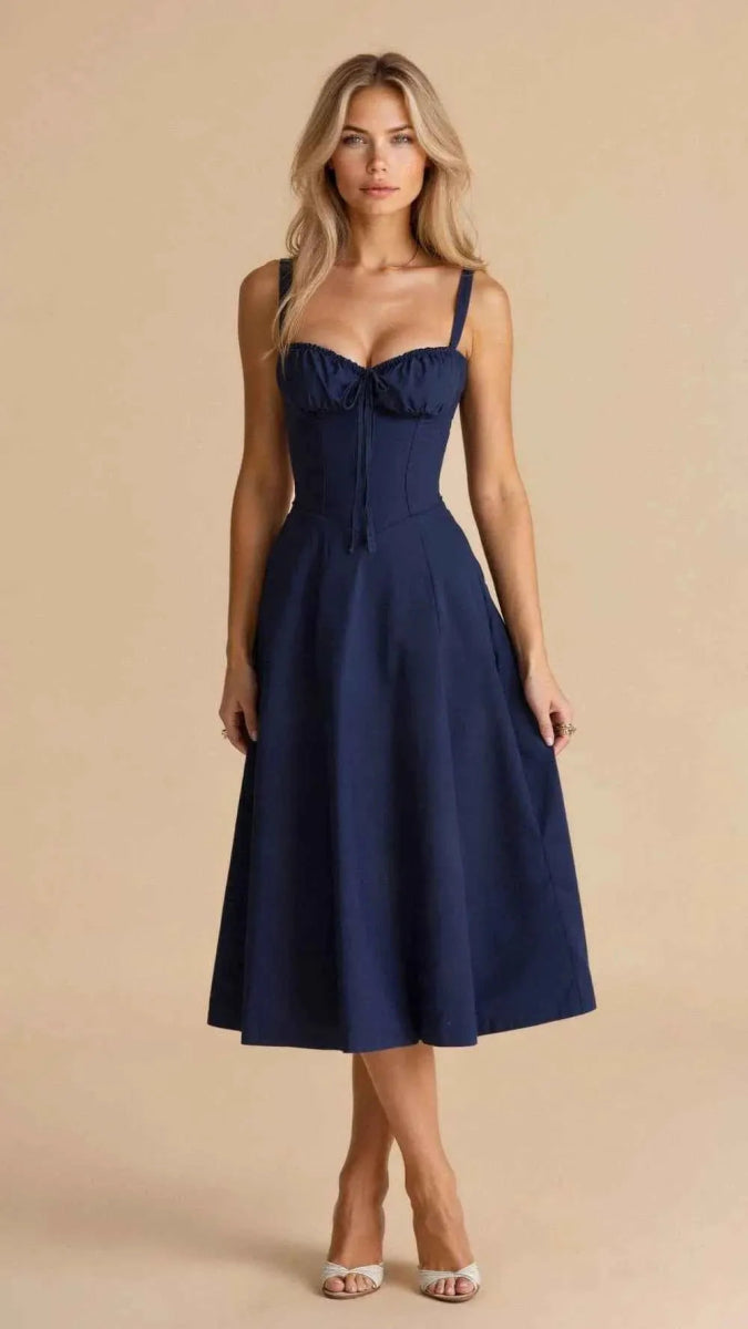 Midikleid Damen | Korsett-Oberteil & Sweetheart-Ausschnitt