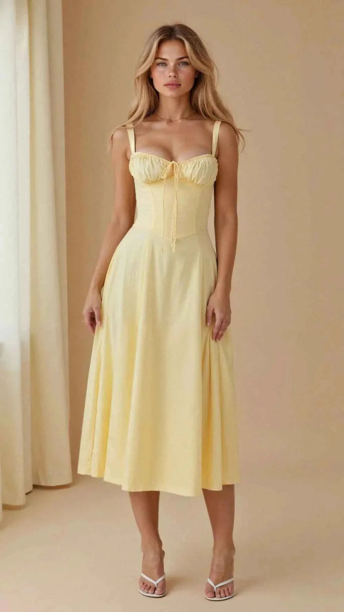 Midikleid Damen | Korsett-Oberteil & Sweetheart-Ausschnitt