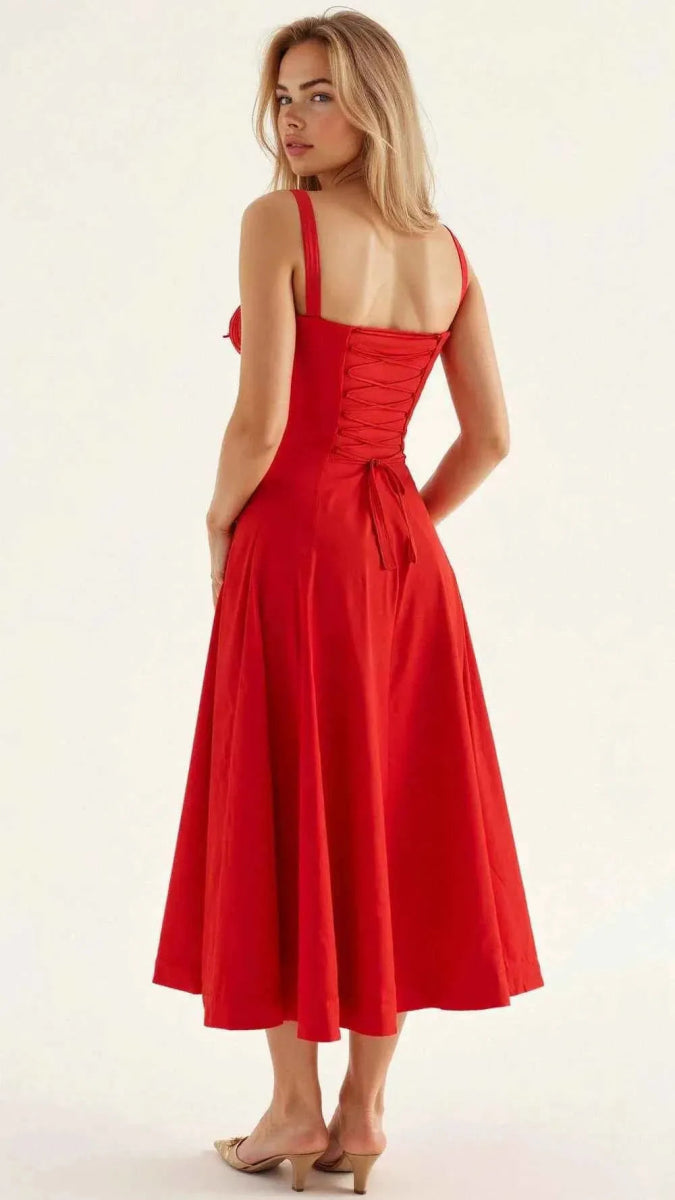 Midikleid Damen | Korsett-Oberteil & Sweetheart-Ausschnitt