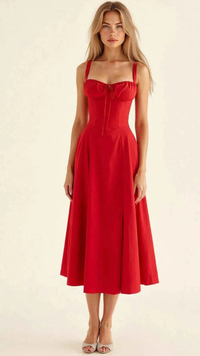 Midikleid Damen | Korsett-Oberteil & Sweetheart-Ausschnitt