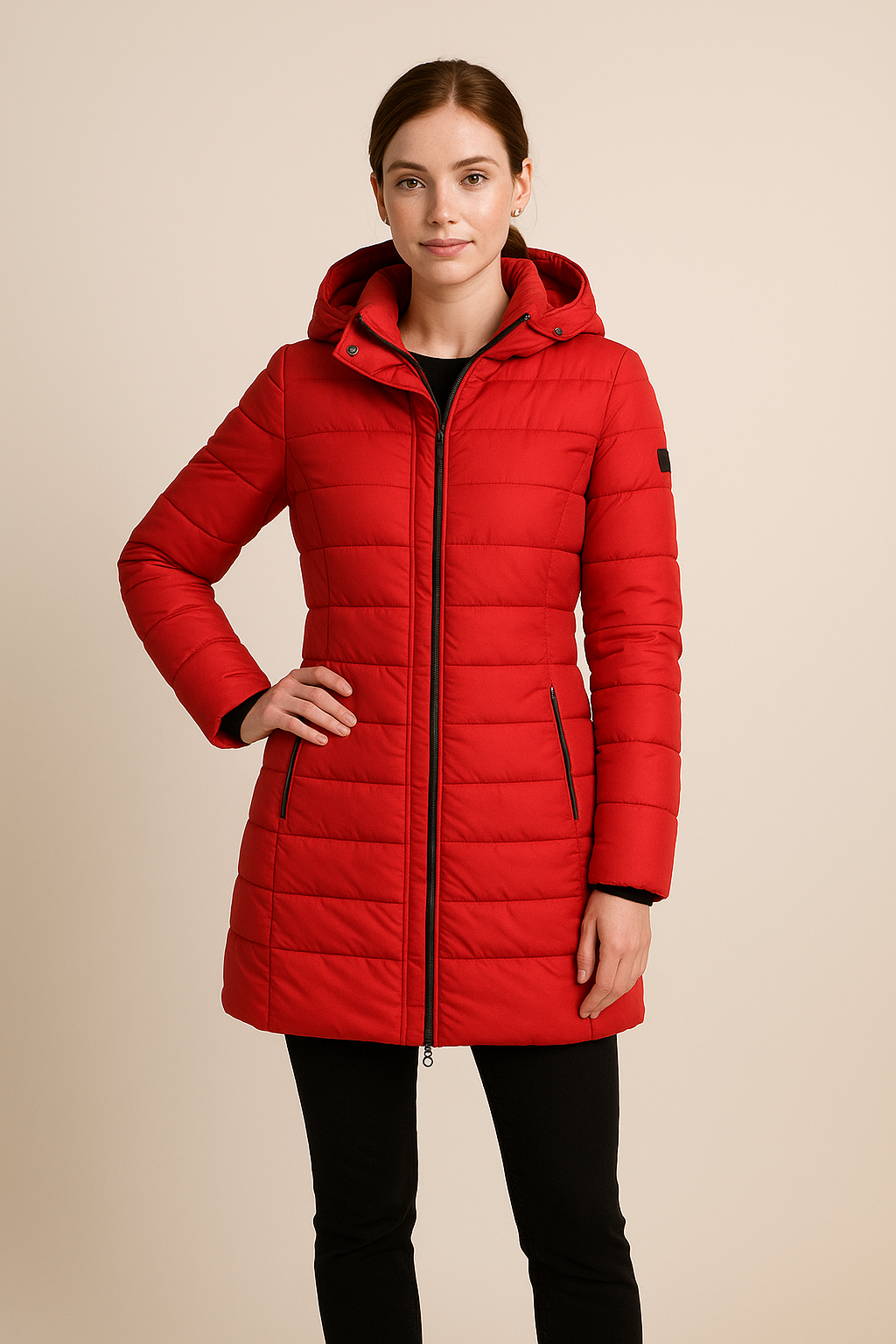 Steppjacke für Damen, wasserabweisend, langes Steppdesign | Winter 0