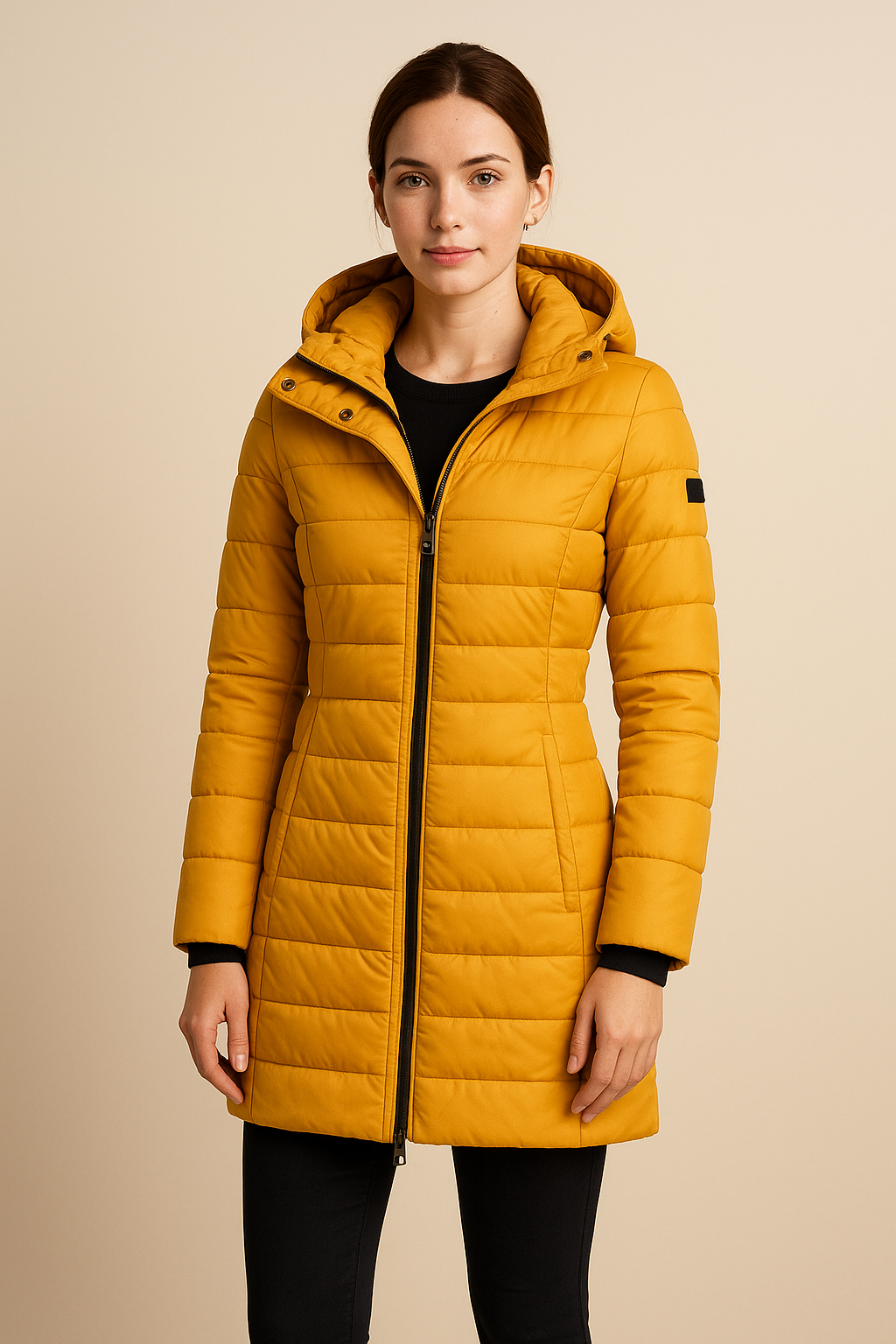 Steppjacke für Damen, wasserabweisend, langes Steppdesign | Winter 1