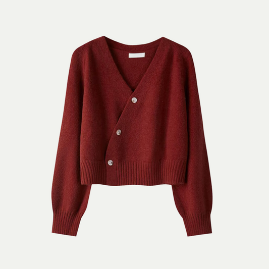 Strickjacke für Damen Oversized Schrägknopf-Design | Winter 0