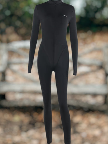 Thalienne | Eleganter Damen Jumpsuit mit Tiefem V-Ausschnitt und Langen Ärmeln für Festliche Anlässe | Schwarz 2