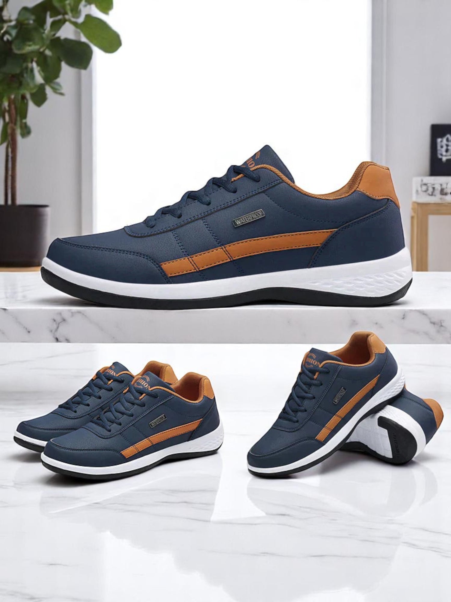 Theodore | Wasserdichte Orthopädische Turnschuhe mit Ergonomischer Unterstützung für Damen und Herren | Blau