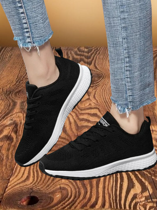 Thora | Orthopädische Turnschuhe für Damen mit Atmungsaktivem Material und Robuster Sohle | Schwarz