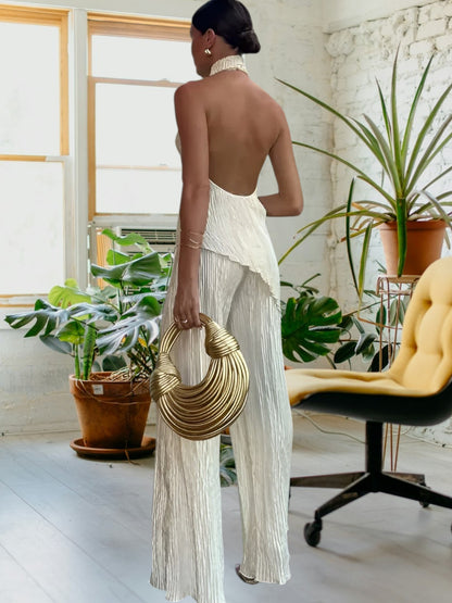 Tiana | Eleganter asymmetrischer Jumpsuit für Frauen zur Hochzeit | Creme 3