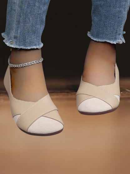 Tilde | Bequeme schwarze Ballerinas aus weichem PU-Leder für Damen, elegantes Slip-on Design | Hölle Aprikose