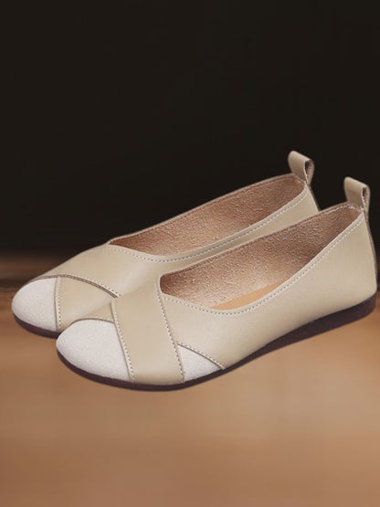 Tilde | Bequeme schwarze Ballerinas aus weichem PU-Leder für Damen, elegantes Slip-on Design | Hölle Aprikose 2