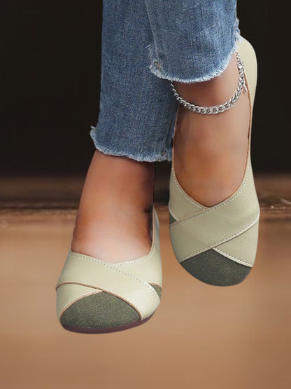 Tilde | Bequeme schwarze Ballerinas aus weichem PU-Leder für Damen, elegantes Slip-on Design | Hölle Hell Grün 2