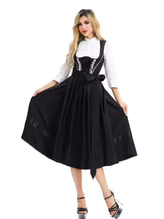 Traditionelles Dirndlkleid mit schwarzem Mieder | Oktoberfest 0