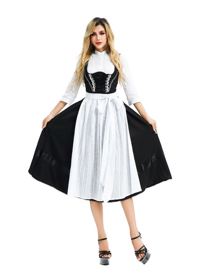 Traditionelles Dirndlkleid mit schwarzem Mieder | Oktoberfest 2