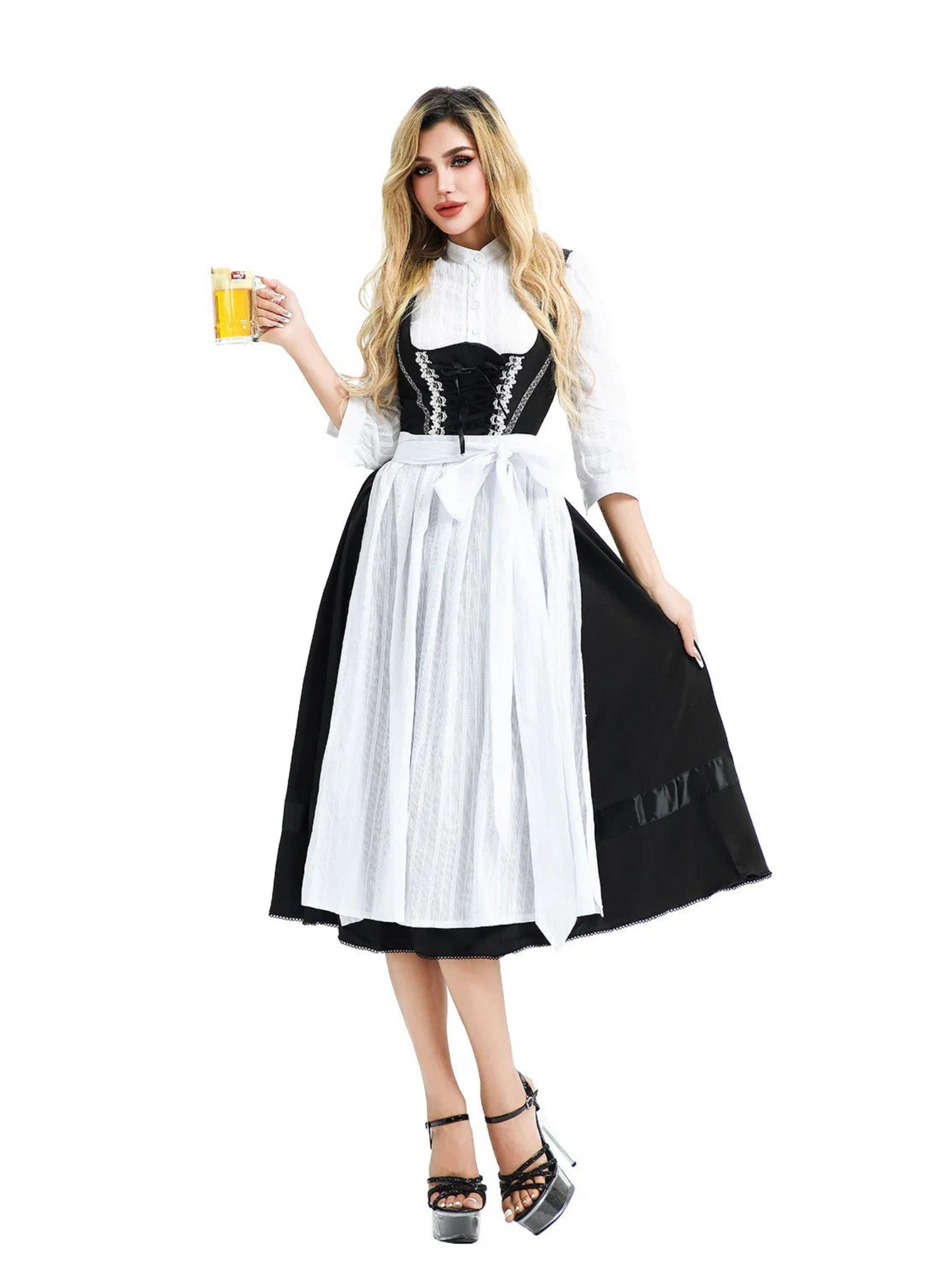 Traditionelles Dirndlkleid mit schwarzem Mieder | Oktoberfest 3