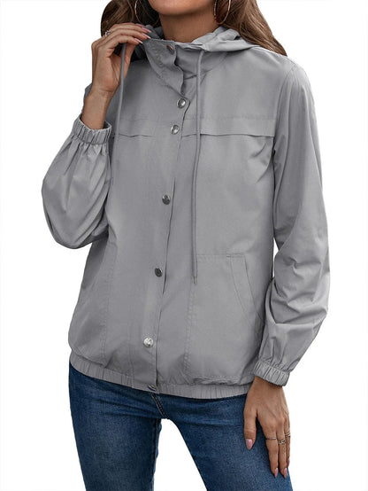 Trenchcoat für Damen | Wasserdichter Langarm mit Kapuze 3