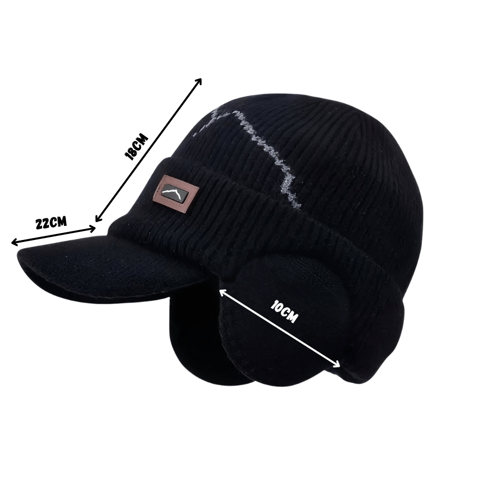 Unisex-Wintermütze | Gestrickt mit Ohrenklappen und Schirm 6