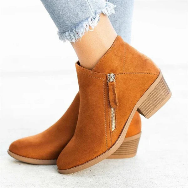 Damen Leder Stiefeletten – Modisches Design mit Leopardenmuster und High Heels