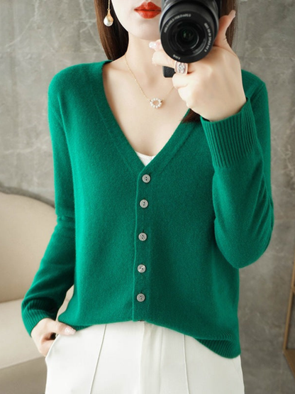 V-Ausschnitt-Cardigan für Damen | Relaxed Fit