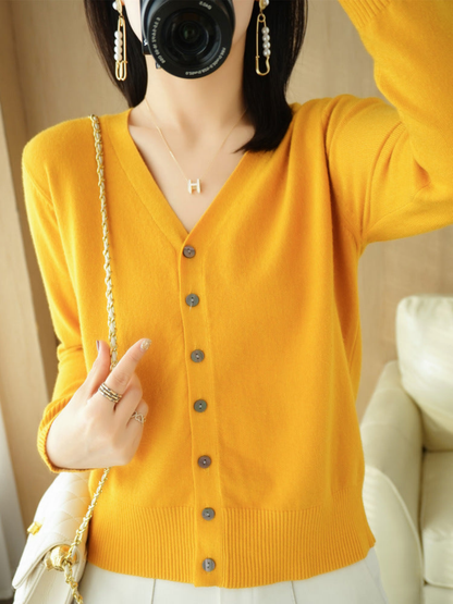 V-Ausschnitt-Cardigan für Damen | Relaxed Fit