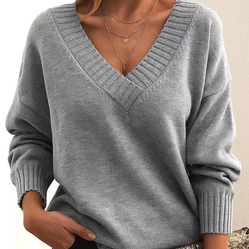 V-Ausschnitt-Pullover für Damen | Weicher Stoff 1