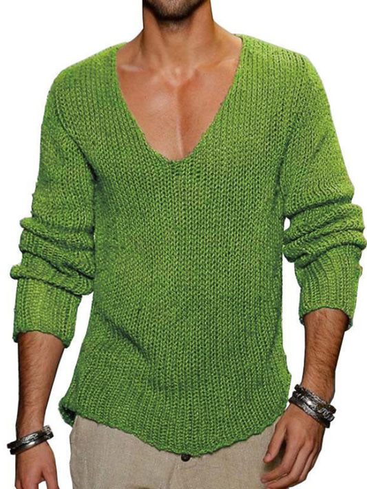 V-Ausschnitt Pullover für Herren | Lockere Passform 0