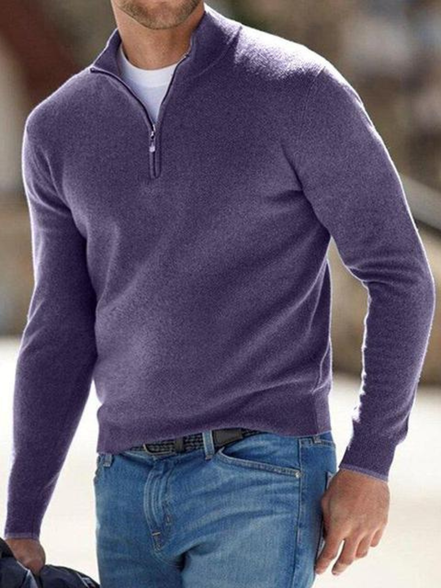 V-Ausschnitt, Herren-Strickpullover | Normale Passform