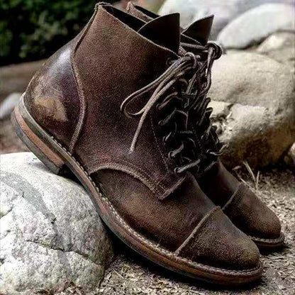 Vintage-Lederstiefel für Herren | Knöchellang
