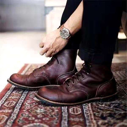 Vintage-Lederstiefel für Herren | Knöchellang