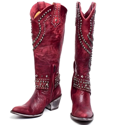 Vintage High-Cut Stiefel für Damen | Blockabsatz 3