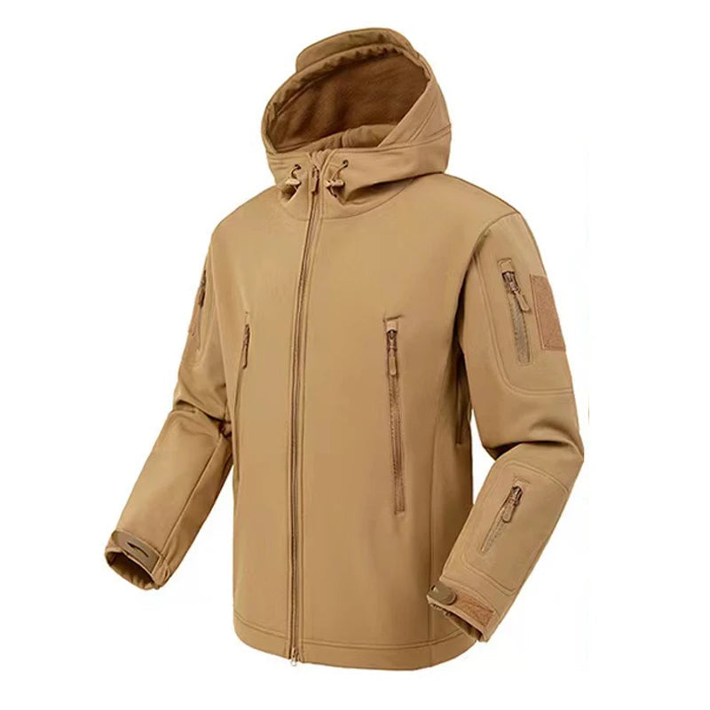 Wasserdichte Fleecejacke für Herren | Winterjacke mit Kapuze 0