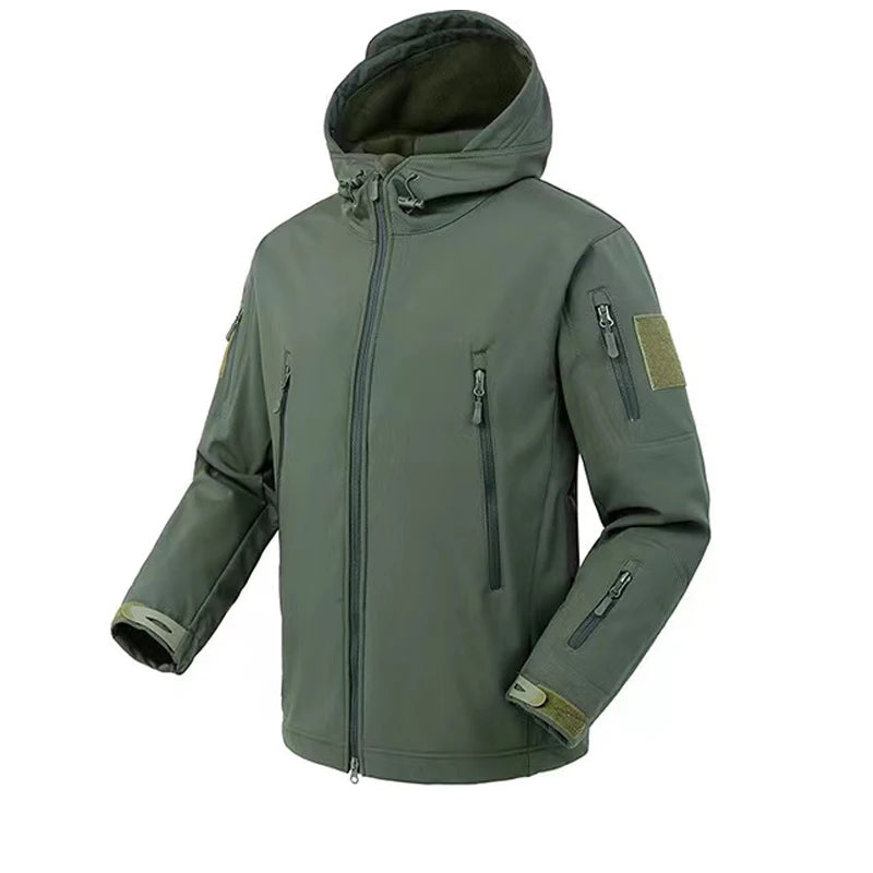 Wasserdichte Fleecejacke für Herren | Winterjacke mit Kapuze
