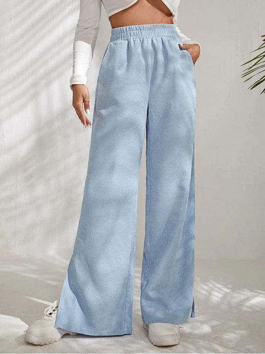 Weite Cordhose für Damen | mit Seitenschlitz 0