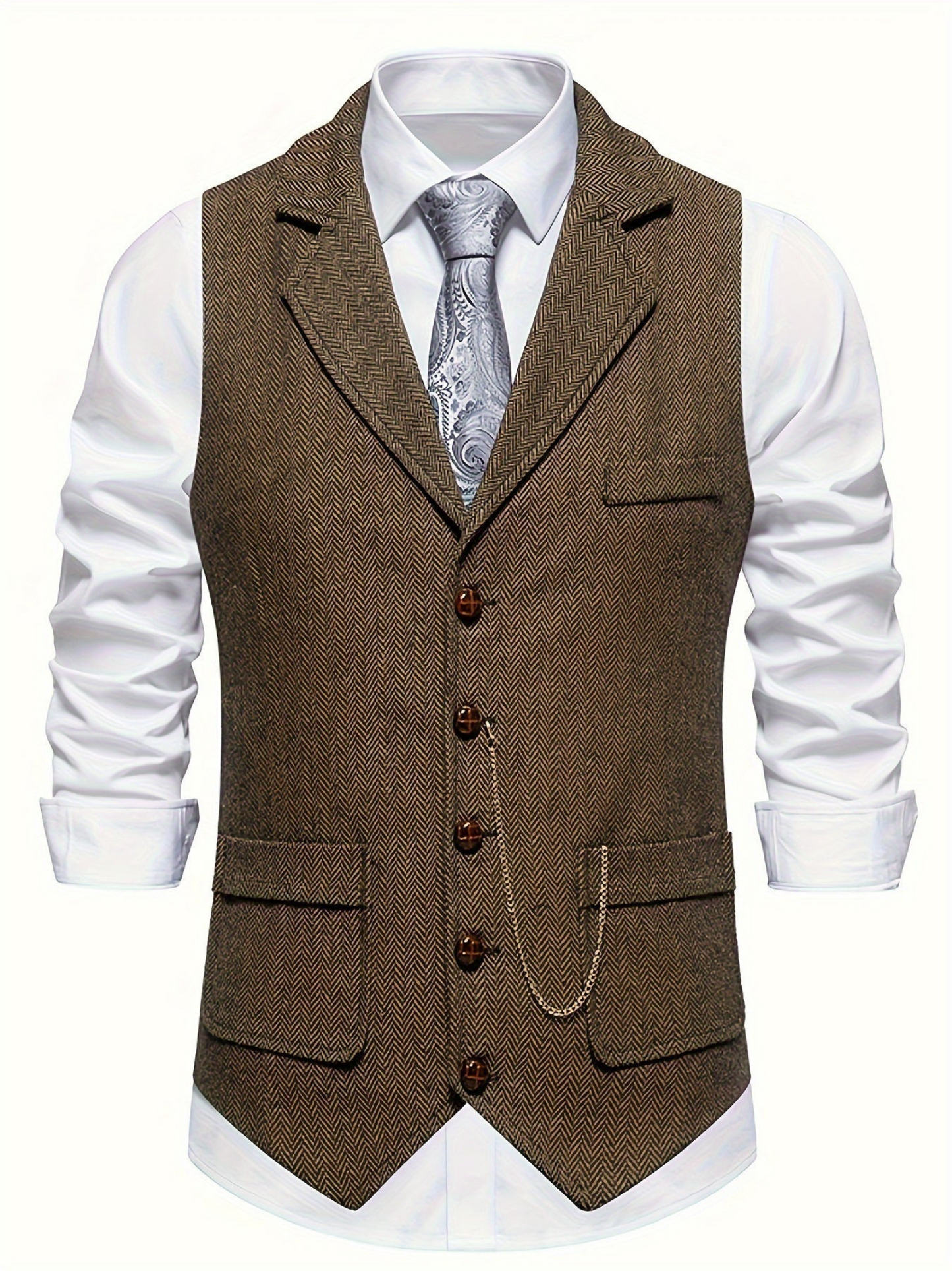 Weste für Herren, Fischgrätenmuster | Tailored Fit 2