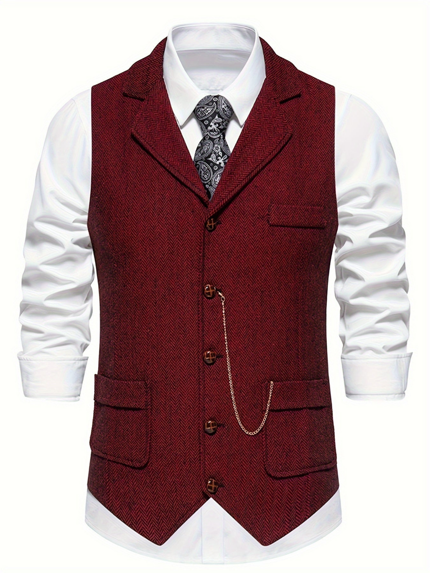 Weste für Herren, Fischgrätenmuster | Tailored Fit 4