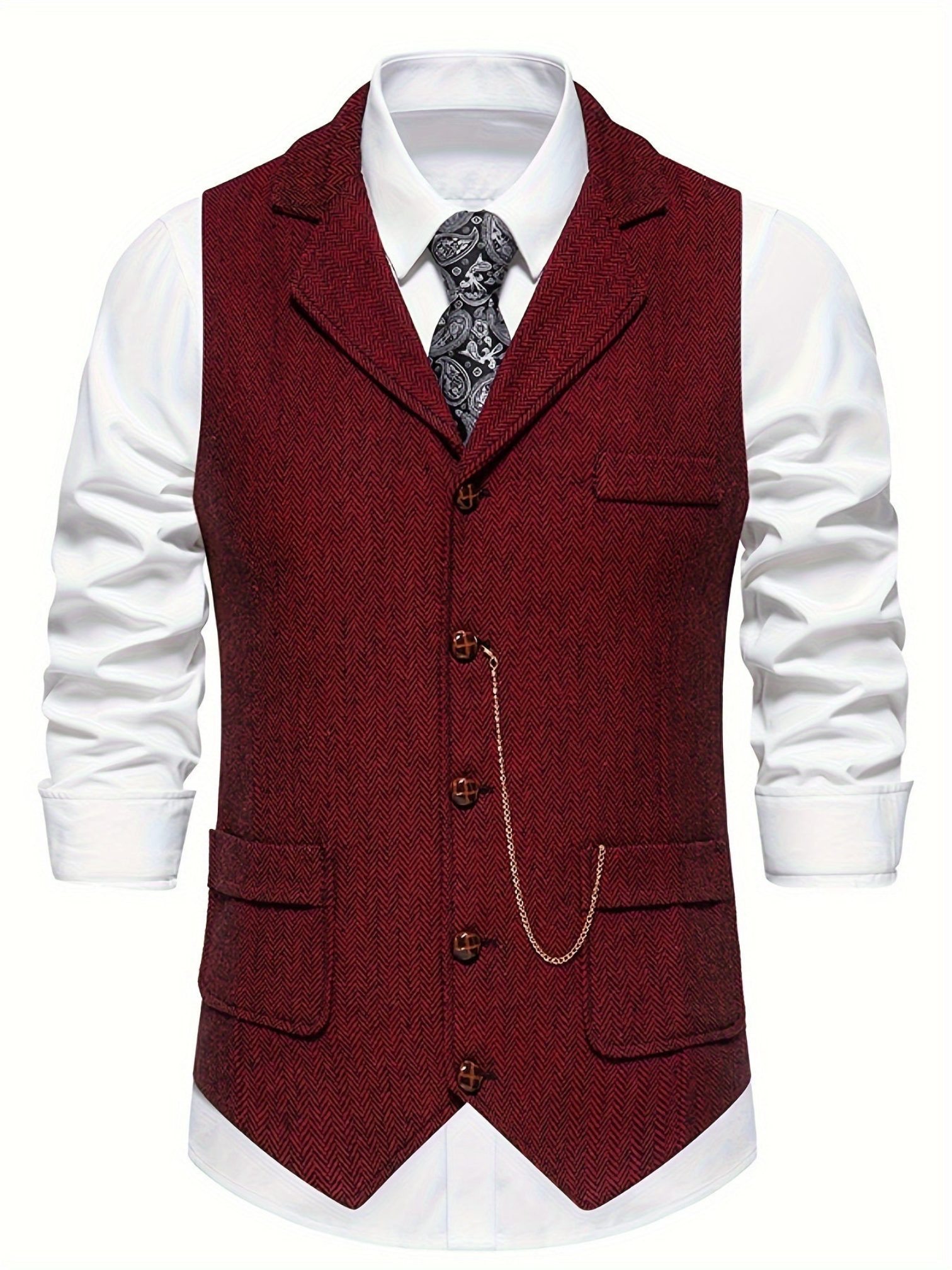 Weste für Herren, Fischgrätenmuster | Tailored Fit