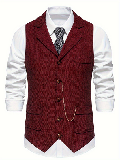 Weste für Herren, Fischgrätenmuster | Tailored Fit 4
