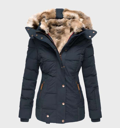Winterjacke für Damen, Slim Fit mit Kapuze | Wasserabweisend