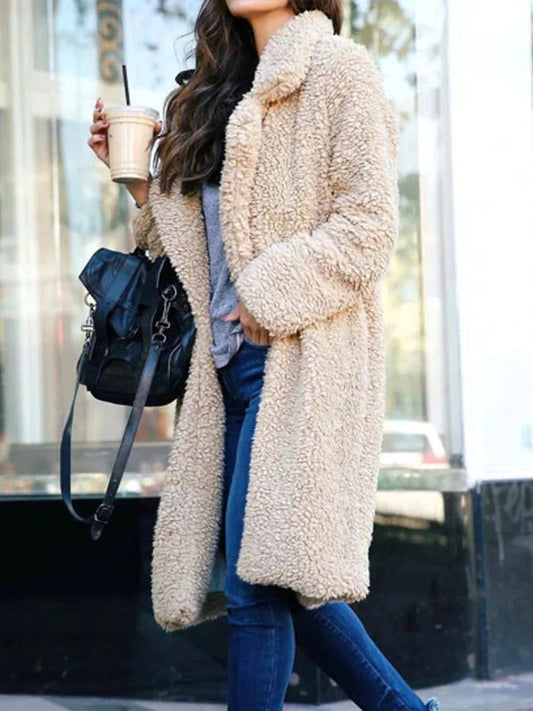 Wintermäntel für Damen, Langer Teddymantel | Warm 0