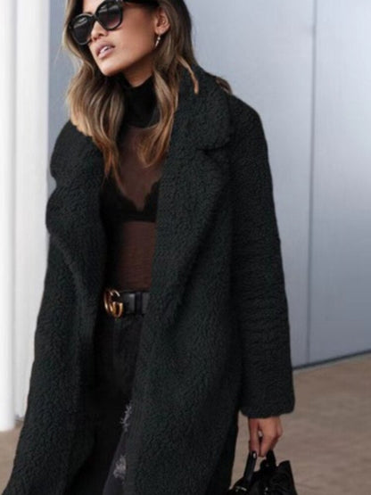 Wintermäntel für Damen, Langer Teddymantel | Warm 1