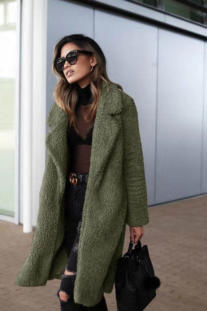 Wintermäntel für Damen, Langer Teddymantel | Warm 3