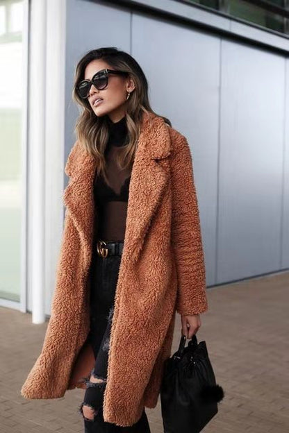 Wintermäntel für Damen, Langer Teddymantel | Warm 4