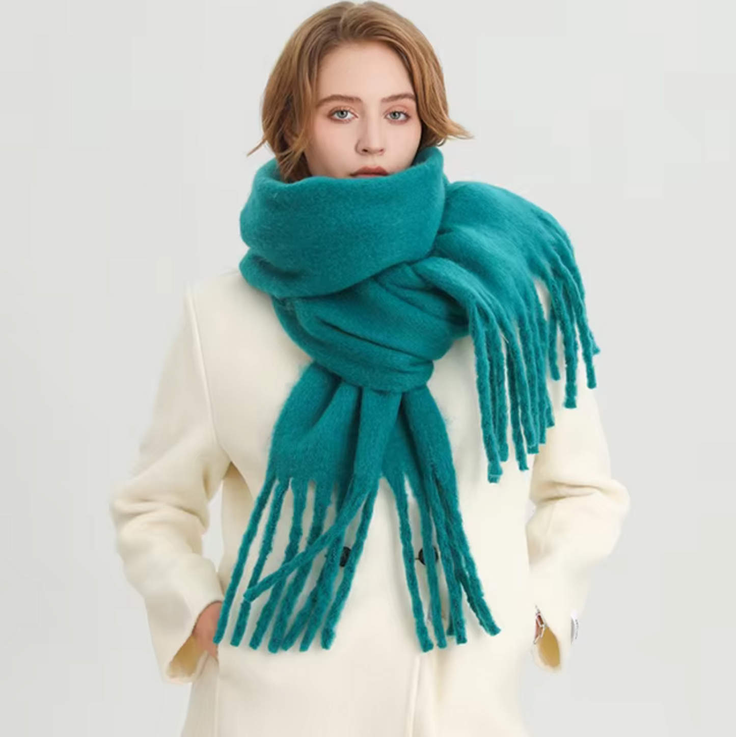 Winterschal für Damen | Dickes Pashmina-Design 20
