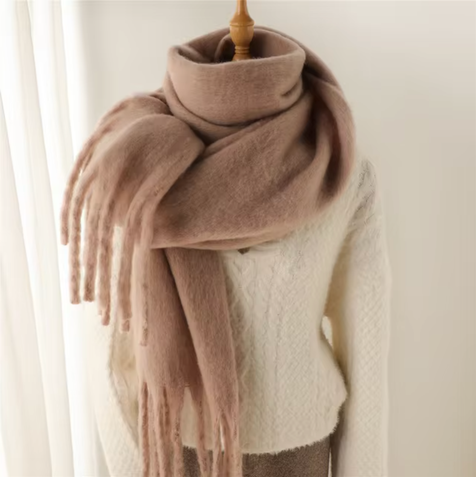 Winterschal für Damen | Dickes Pashmina-Design