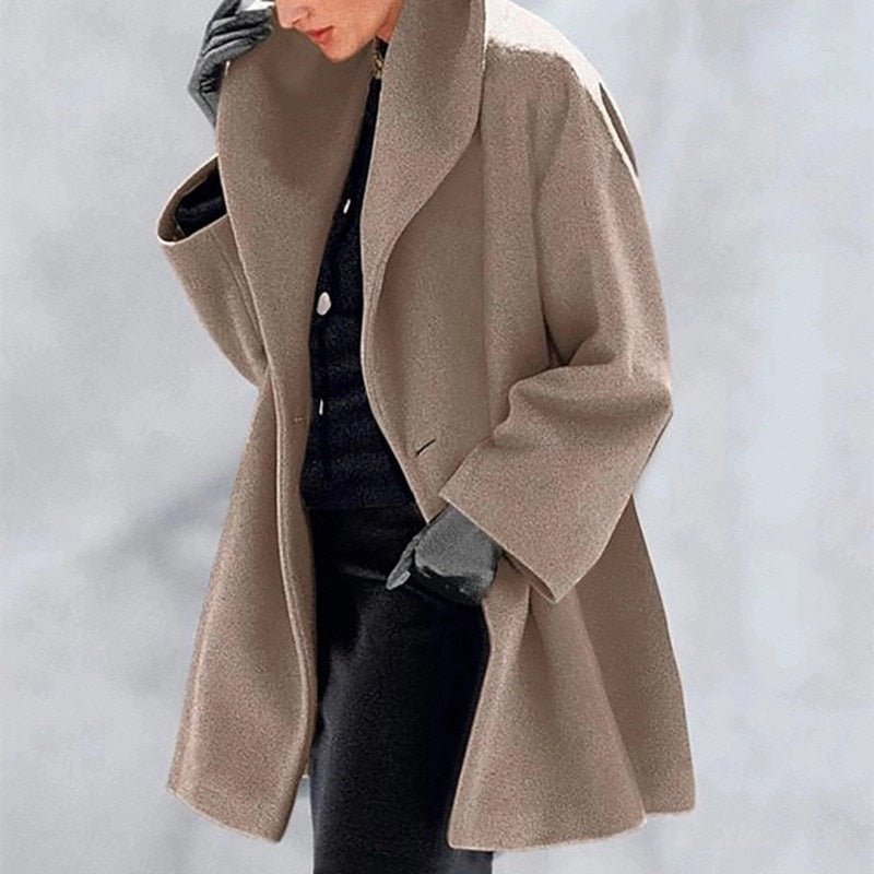 Wollmantel Damen | Breitem Kragen