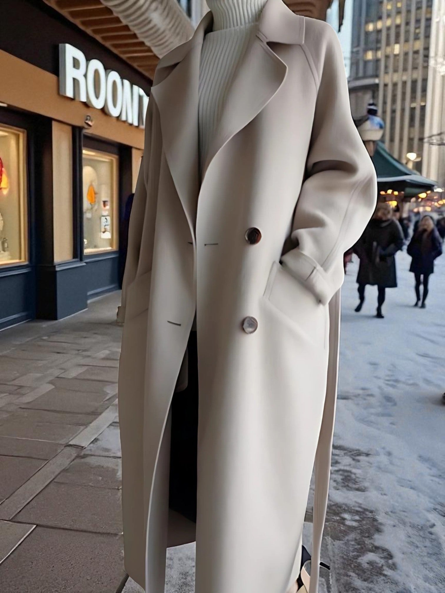 Wollmantel Damen | Knopfverschluss 0