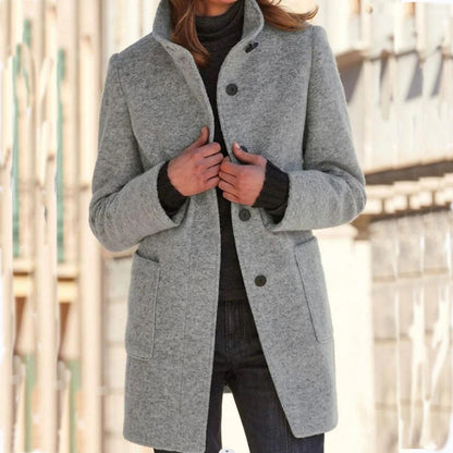 Wollmantel Damen, Retro-Knopfverschluss | Winter 0