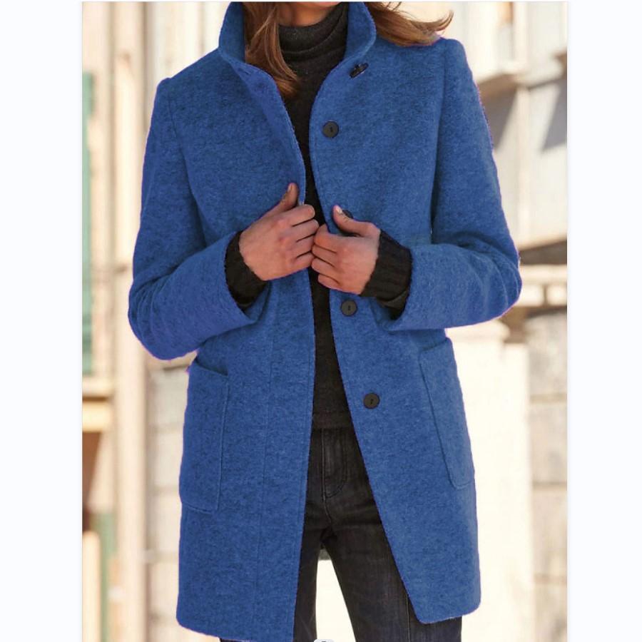 Wollmantel Damen, Retro-Knopfverschluss | Winter 1